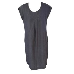 Linen Cloud Size M Shift Dress Blue Grey Pockets Beach Resortwear Vacation